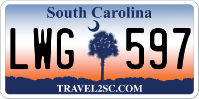 SC license plate LWG597
