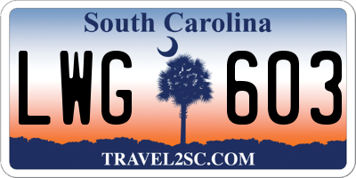 SC license plate LWG603