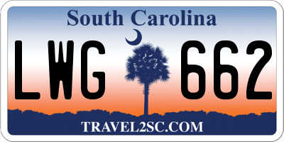 SC license plate LWG662