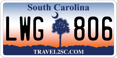 SC license plate LWG806