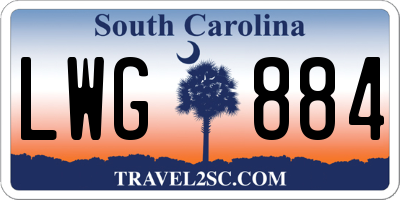 SC license plate LWG884