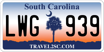 SC license plate LWG939