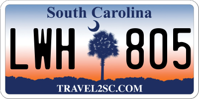 SC license plate LWH805