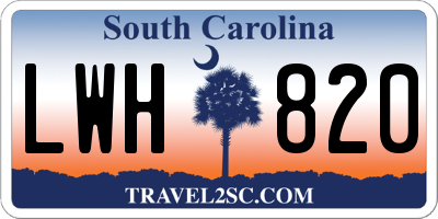 SC license plate LWH820
