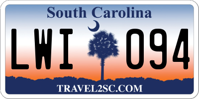 SC license plate LWI094