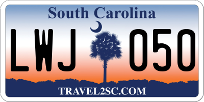 SC license plate LWJ050