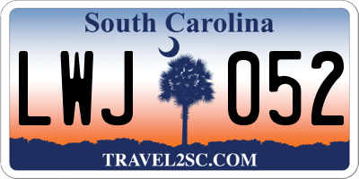 SC license plate LWJ052