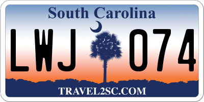 SC license plate LWJ074