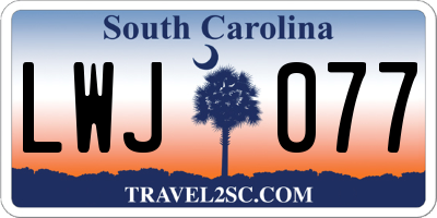 SC license plate LWJ077