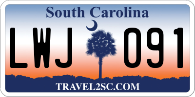 SC license plate LWJ091