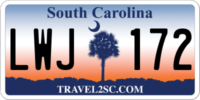 SC license plate LWJ172