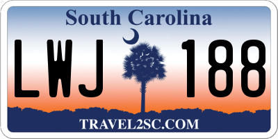 SC license plate LWJ188