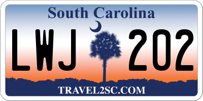 SC license plate LWJ202