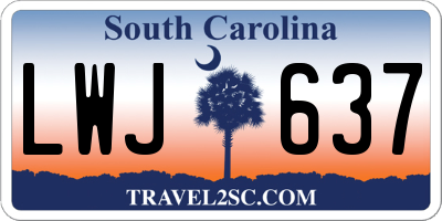 SC license plate LWJ637