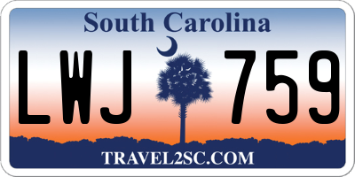 SC license plate LWJ759