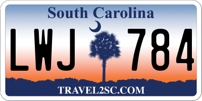SC license plate LWJ784