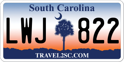 SC license plate LWJ822