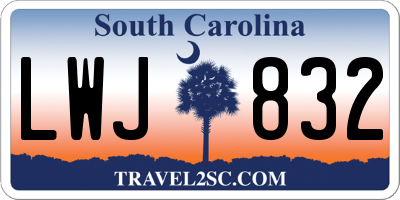 SC license plate LWJ832