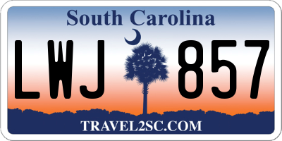 SC license plate LWJ857