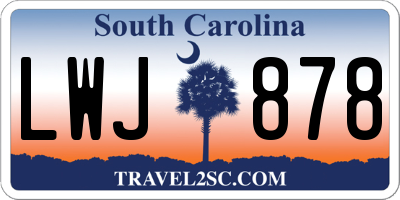 SC license plate LWJ878