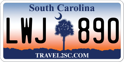 SC license plate LWJ890