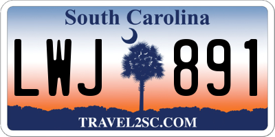 SC license plate LWJ891