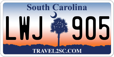SC license plate LWJ905