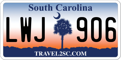 SC license plate LWJ906