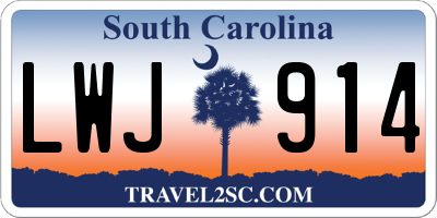 SC license plate LWJ914