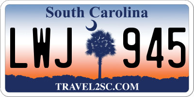 SC license plate LWJ945