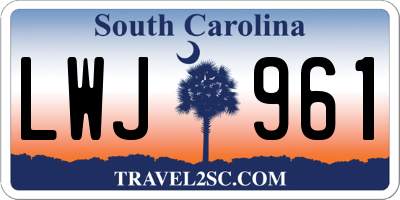 SC license plate LWJ961