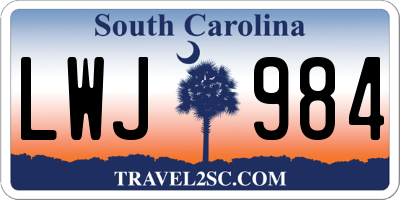SC license plate LWJ984