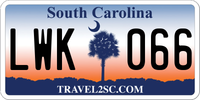 SC license plate LWK066