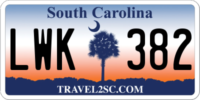 SC license plate LWK382