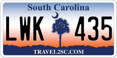 SC license plate LWK435
