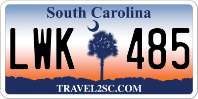 SC license plate LWK485