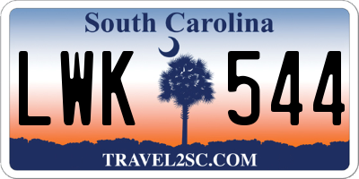SC license plate LWK544