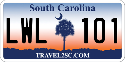 SC license plate LWL101