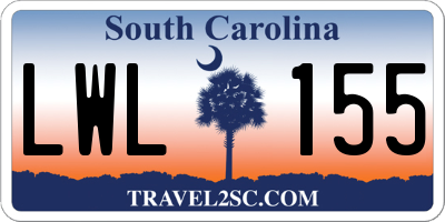 SC license plate LWL155