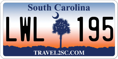SC license plate LWL195