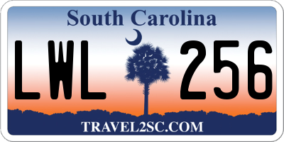 SC license plate LWL256