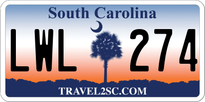 SC license plate LWL274