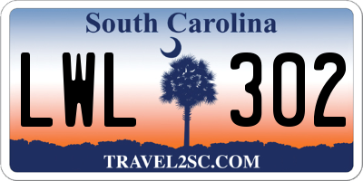 SC license plate LWL302