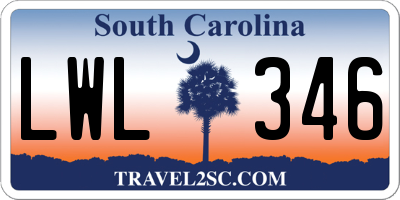 SC license plate LWL346