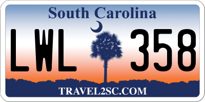 SC license plate LWL358