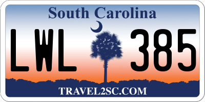 SC license plate LWL385