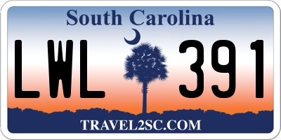 SC license plate LWL391