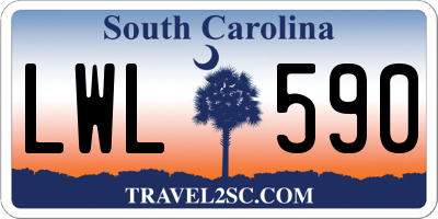 SC license plate LWL590