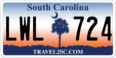 SC license plate LWL724