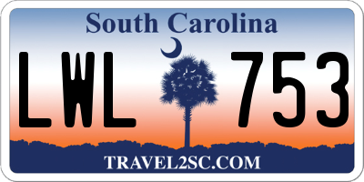 SC license plate LWL753
